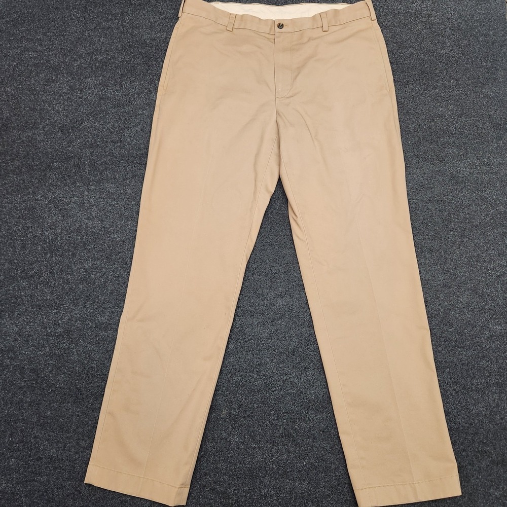 Brooks Brothers Mens 36x32 Tan Khaki Advantage Chino Clark Pants Office Career